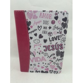 Biblia de Bolsillo RV1960 imit y tela impresa con índice - palabras de vida amor rosa