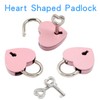 Piutouyar 3 Pcs Heart Shaped Locks - Pink Metal Heart