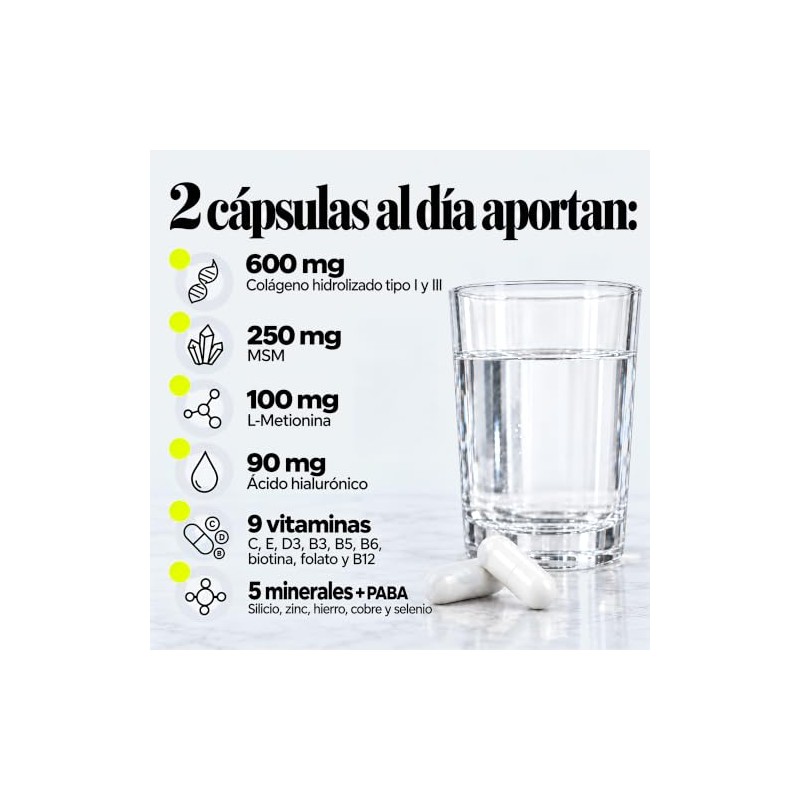 ETERNAL NUTRITION Healthy Me: Colágeno, Biotina y Ácido Hialurónico 60