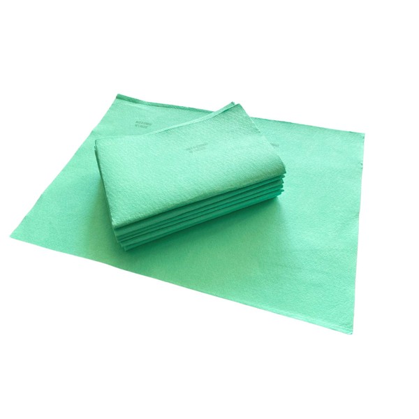 10 Pack Extra Large Original German Shammy Cloths Chamois Towels Super Absorbent for Pets, Parenting Tool Cleaning for Home and Commercial Use Wholesale Bulk (Green)