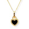 100% Waterproof, Non Tarnish, Black & White Heart Pendant Necklace