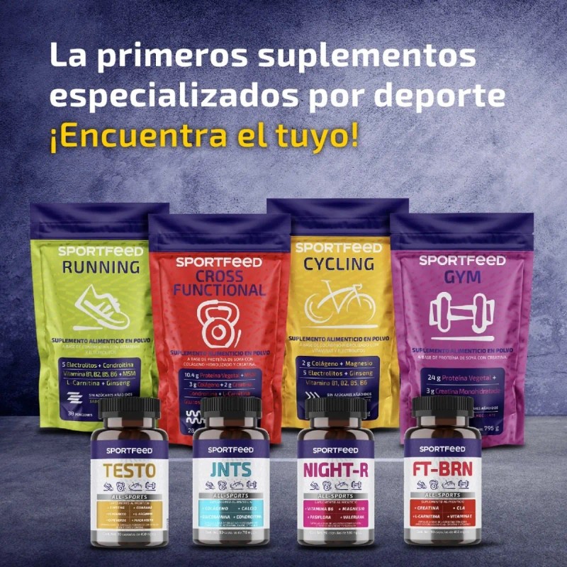 Testo Sportfeed 90 Cápsulas Fenogreco Maca L-arginina Sin Sabor