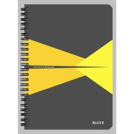 Leitz 44580015 Office College Notepad A5 Squared Spiral Bound with Cardboard Cover Yellow