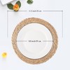 RUNTIVAN Round Woven Placemats Set of 6, Natural Water Hyacinth