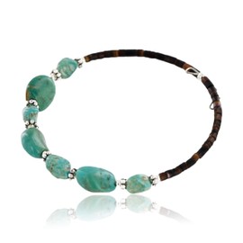 $80Tag Certified Navajo Turquoise Native American WRAP Bracelet 371053390629 Made by Loma Siiva