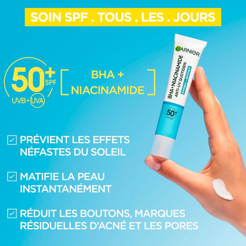 Garnier Invisible + Matt Anti-Impurities Fluid with SPF 50+, for
