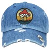 Mushroom Embroidered Dad Hat Vintage Adjustable Cute Cap (Medium Denim)
