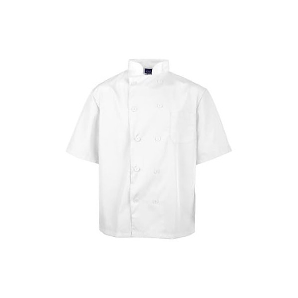 MAVRIK 2578WHTS SM LW Chef Coat White Short Sleeve