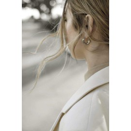 Chunky Silver Hoop Earrings Thick Hoops for Women | 925 Sterling Silver Post Shiny Polished Lightweight Tube Hoop Earrings for Women Girls 30mm