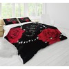HZVRTN Bed Linen 3D Red Rose Duvet Cover Set with