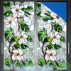 Nuxovilar Stained Glass Camellia Film, 17.7×39.4inch White-Pink Camellias & Green