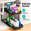 2-Tier Pull-Out Under Sink Organizer - Black Sliding Storage Rack