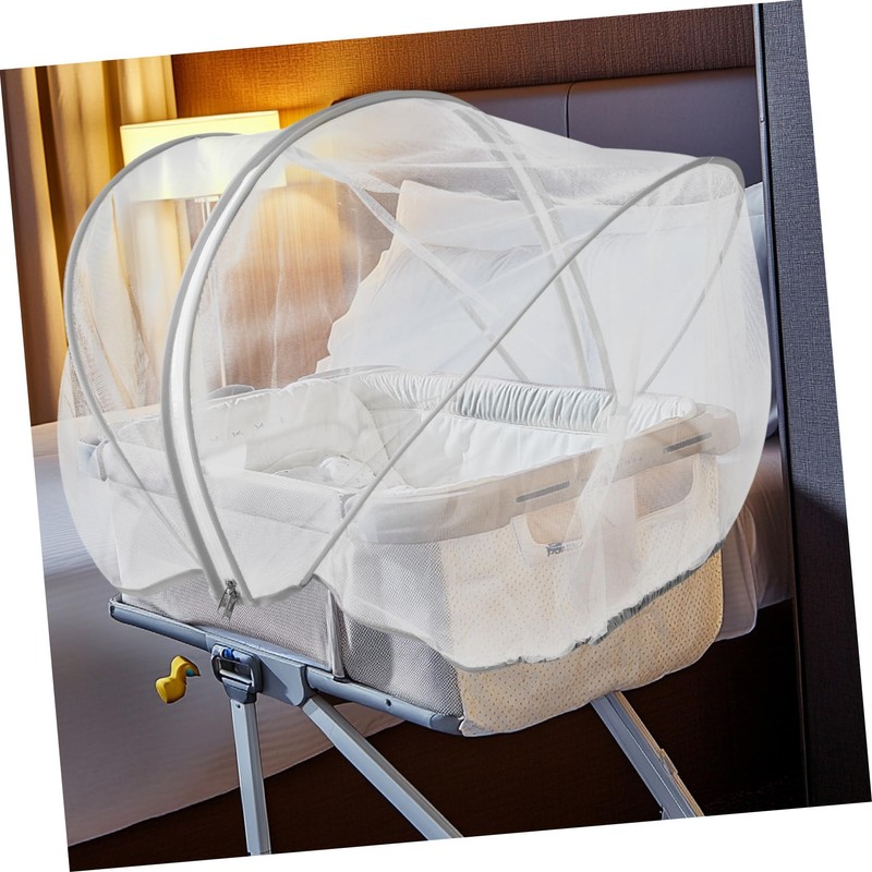 SHOWERORO Bassinet Cover with Zipper Lightweight Crib Tent for Sleeping