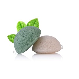 Esponja facial de fibra de konjac natural caliente - Herramienta exfoliante suave para todo tipo de piel, 100% natural con carbón de bambú, esponja limpiadora ecológica