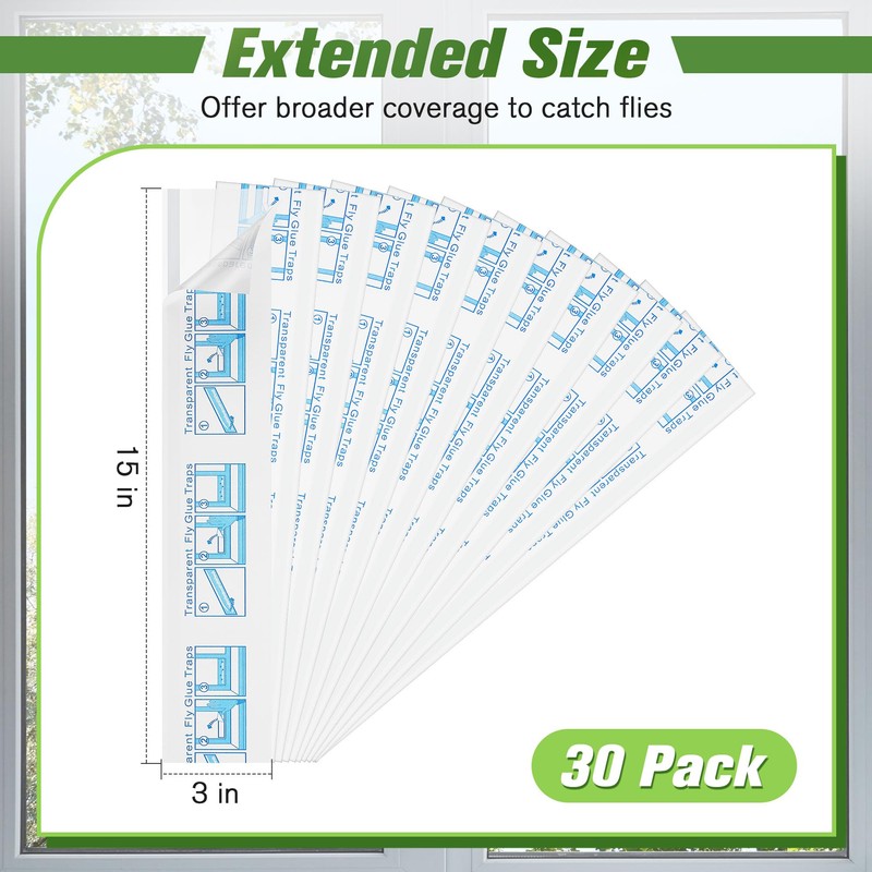 Qualirey 30 Pack XL Window Fly Traps for Indoors, Extra