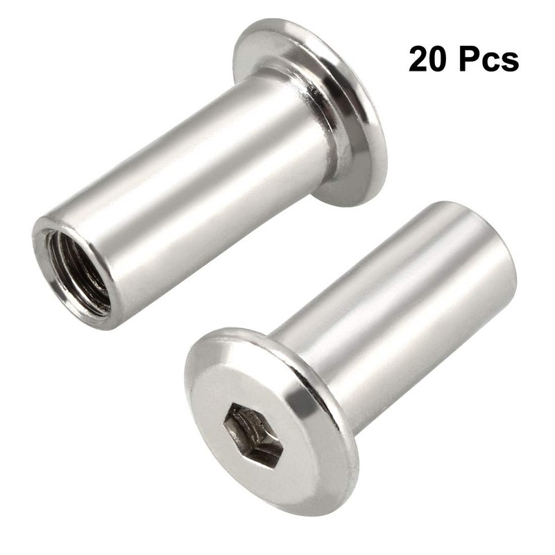 uxcell M6x17mm Hex Socket Head Insert Nut Screw Post Sleeve