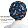 DELORIGIN 2PCS Sunflower Leaves Bouffant Scrub Caps Adjustable Working Cap