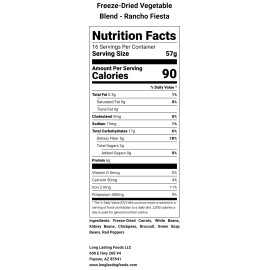 Long Lasting Foods Freeze-Dried Vegetable Blend - Rancho Fiesta