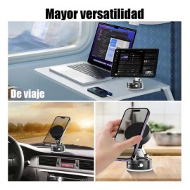 Soporte Celular Auto Magnético Qzgyoool Ventosa Ajustable Negro                                                                                       