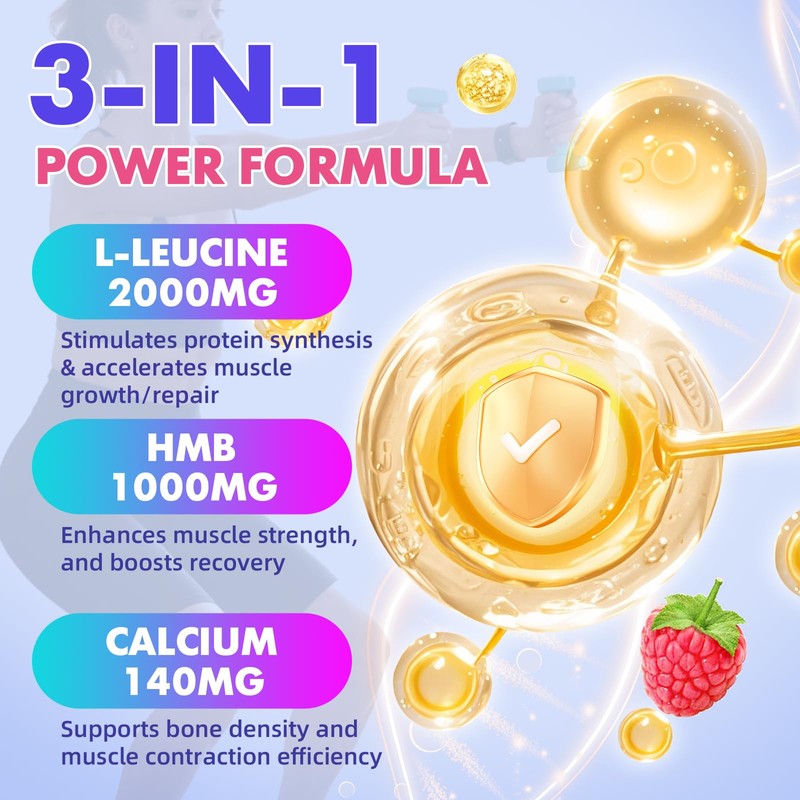 HMB and L-Leucine 3000mg with Calcium Gummies - Muscle Support