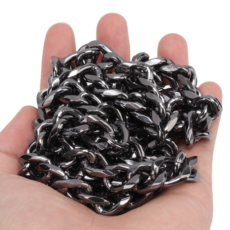 8pcs Curb Chain 8 Side Milled Straight Buckle 1.2meter DIY