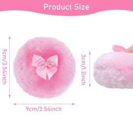 Sibba 4Pcs Large Fluffy Powder Puff, 4 Inch Ultra Soft Washable Reusable Velour Face Body Powder Puff Loose Powder Puffs Wet Dry Makeup Tool