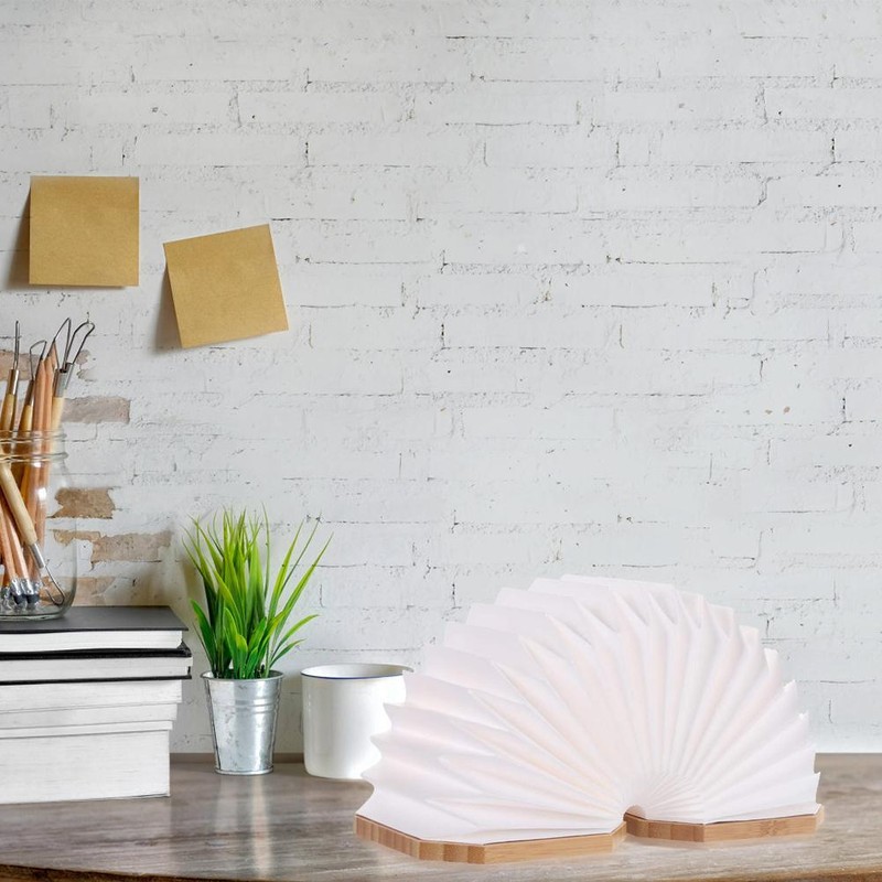 Novelty Wooden Book Light Folding Organ Light USB Rechargeable Night