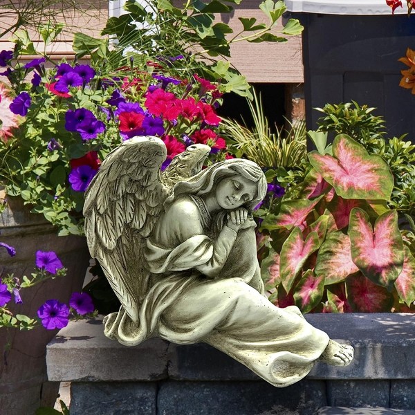Floryden Resting Angel Religious Outdoor Garden Statue, Sleepy Angel Statue