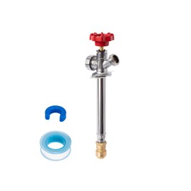 SUNGATOR 6 Inch Frost Free Sillcock, Anti-Siphon Outdoor Hose Valve, 1/2" Pushfit x 3/4" GHT Hose Bibb, No Lead Brass Push-to-Connect Garden Faucet/Spigot, Detachable End for PEX Pipe, Copper, CPVC