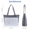 MAYMOONER Grey Laptop Tote Bag for Women Large Nylon Handbag