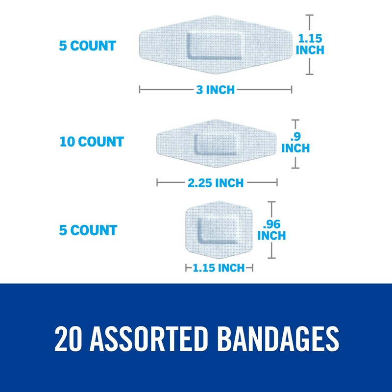 Nexcare Strong Hold Pain-Free Removal Bandages, Assorted Sizes, 20 Count