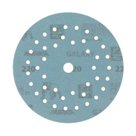 Mirka Galaxy Multifit Sandpaper 5 inch (125mm) - Grit 220, 50 Discs/Pack - Premium Abrasive for Epoxy Resin, Wood, Metal - Non-Clogging, Self-Sharpening Technology - Ideal for Power Sanders