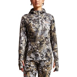 SITKA Gear Women's Hunting Breathable Next-To-Skin Fleece Fanatic Hoody With Face Mask, Large, Optifade Elevated II