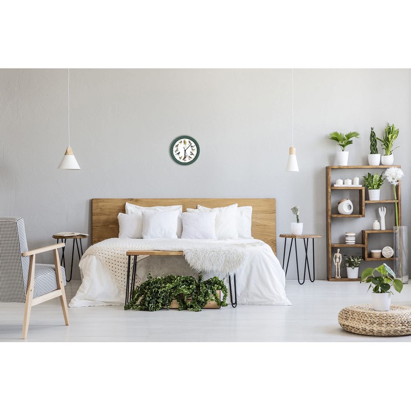 STARLYF Wall Clock Birdsong Clock, Original, With 12 native songbirds,