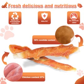 Pawant Chicken Wrapped White Rawhide Sticks Dog Treats Puppy Training Snacks Dog Chews Treats 2lb