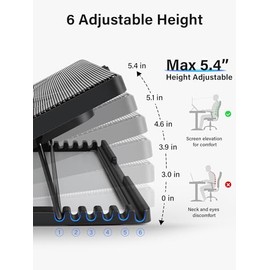 Kootek Almohadilla de enfriamiento para computadora portátil de 12 pulgadas -17 pulgadas - Almohadilla para enfriamiento de 5 ventiladores silenciosos