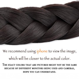 Gledola Two Strand Synthetic Hair Headband Hair Braid Natural Looking Headband for Women (Chocolate)