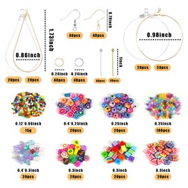 Earring Making Kit with 940 PCS Beading Hoop Earring Finding Component Accessories Hooks Jump Rings Loop Earring Backs Beads and Charms for Jewelry Making Earring DIY Craft