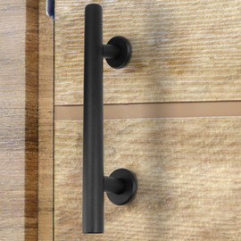 QWORK® 30CM Barn Door Handle, Double-Sided Black Door Handle, Universal Door Handle, for Sliding Doors