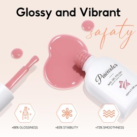 PEACECOLOR UV Nail Polish Set – 6 Colors Nude, Pink & White Gel Polish – 10ml Each – DIY Soak-Off Nail Art Kit for Beginners – Manicure Nail Polish Set