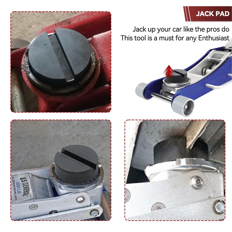 Car Trolley Jack Rubber Pad Universal Slotted Frame Rail Protector