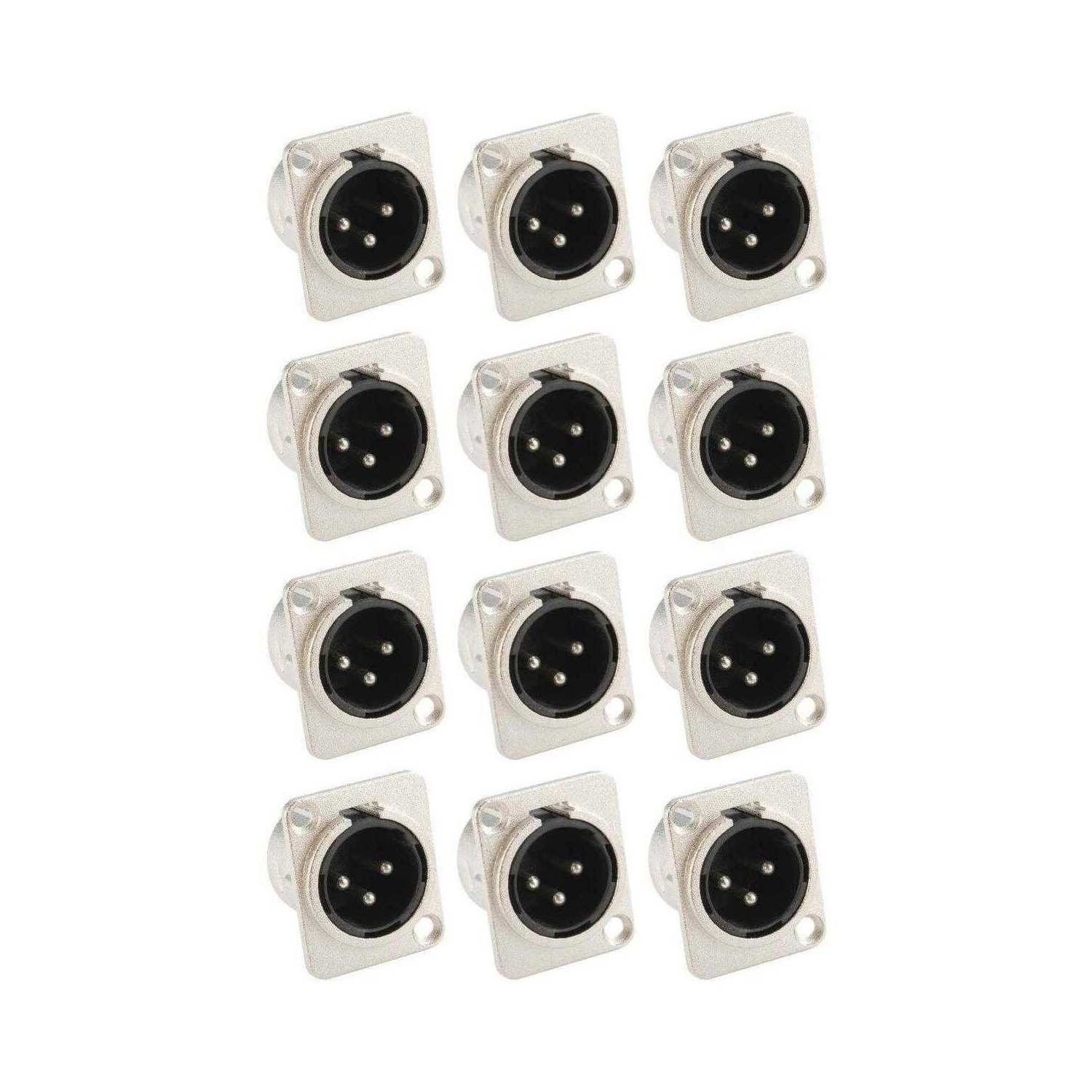 Adam Hall Connectors 7838-Set of 12 XLR Panel Socket Male/Male 3-Pin D ...