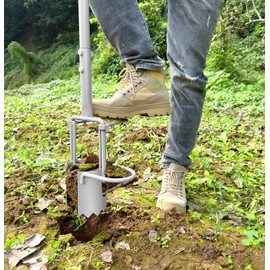 Updated Bulb Planter Long Handle for Digging, 5-in-1 Lawn and Garden Tool,sod Plugger Tool,Weeding,Soil Sampler, Transplanting,Sod Plugger Bulb Transplanting （Height Adjustable ）