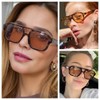 WDZAYXC Stylish Rectangular Sunglasses for Men and Women, UV Protection,