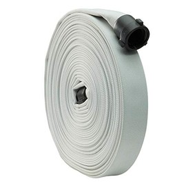 White 1 1/2" x 100' Single Jacket Mill Hose with Aluminum NH Couplings