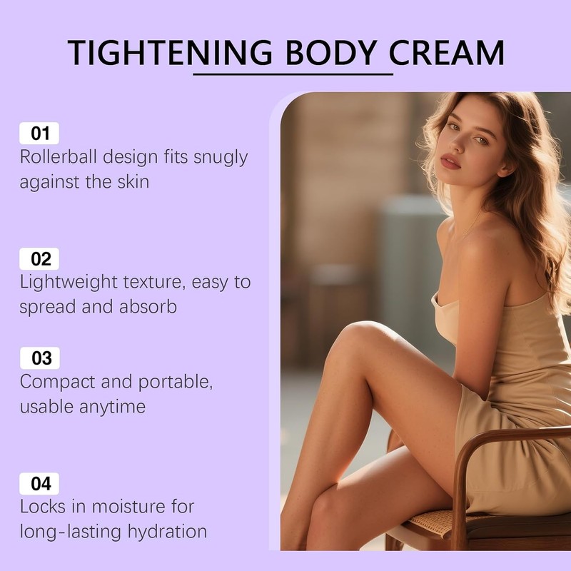 Crema corporal con rodillo masaje multipéptido, reafirmante lifting. (1PCS)