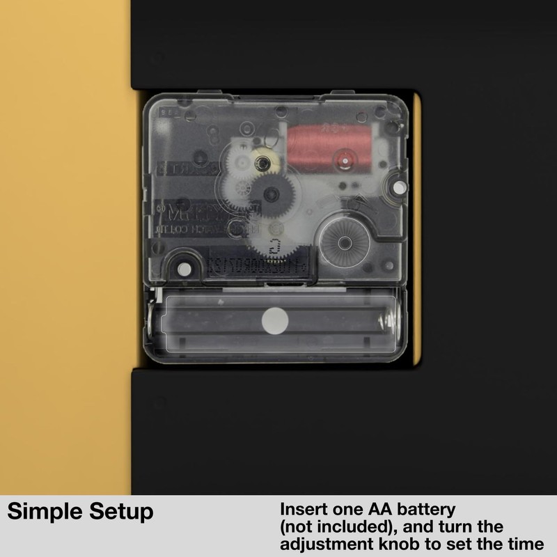 Driini Clocks Mid Century Modern Wall Clock - Square Black