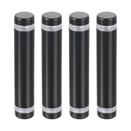 uxcell 4 Pcs Standoff Screws, 1/2" x 2.36" Stainless Steel Double Head Advertising Screws Wall Standoff Mounts Hardware for Acrylic Glass Sign Holder Wine Glass Rack, Black