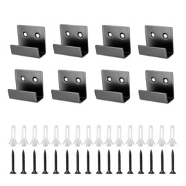 LuoQiuFa Tile Display Wall Hanger, 8 Pcs Stainless Steel Wall Mount Brackets Hook, Heavy Duty Tile Hanger for Mirrors, Picture Frame Ceramic Wall Display (Black Inner Width 15mm/0.59")