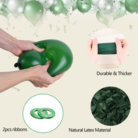 113PCS Dark Green Balloons, Matte Green Balloons Party Decorations For Boys, Latex Dark Green Balloons with Sizes 18 12 10 5 Inch for Jungle Theme Tropical Party Baby Shower Birthday Graduation